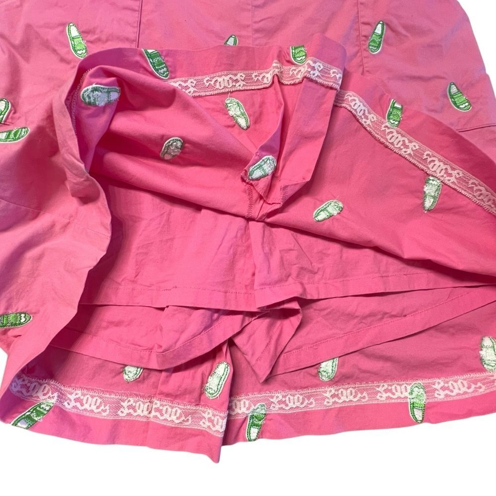 Vtg Lilly Pulitzer Womens Golf Skort Sz 8 Embroidered Golf Shoe Preppy Resort - Picture 8 of 8